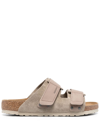 Birkenstock Uji Touch-strap Suede Sandals In Neutrals
