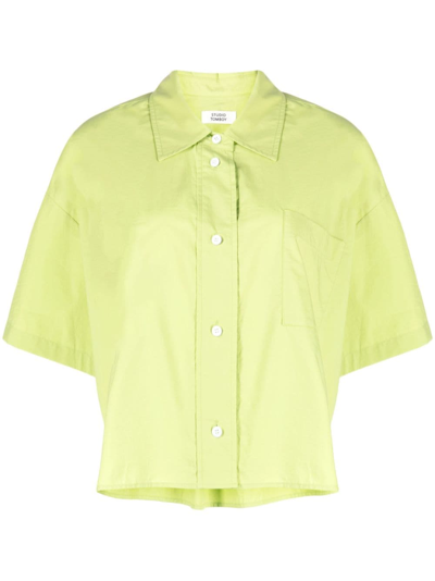 Studio Tomboy Patch-pocket Short-sleeved Shirt In Green