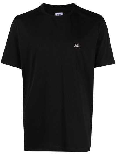 C.p. Company Logo-print Cotton-jersey T-shirt In Black