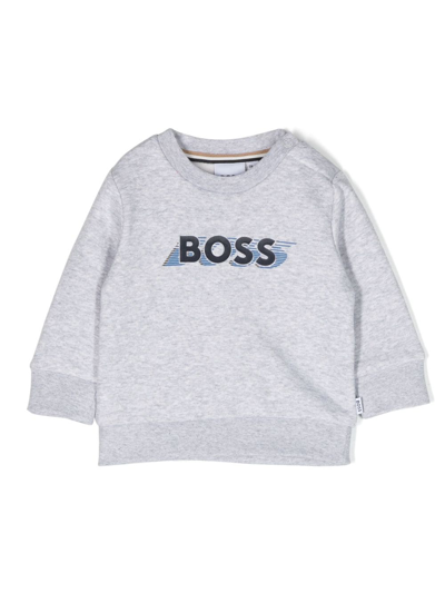 Bosswear Babies' Logo-print Cotton Sweatshirt In Grey