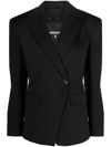 Patrizia Pepe Notched-lapels Single-breasted Blazer In Black
