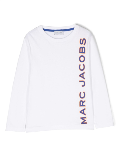 Marc Jacobs Kids' Logo-print Long-sleeve T-shirt In White