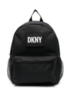 Dkny Logo-patch Backpack In Black