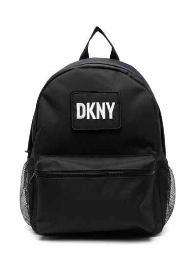 Dkny Kids' Logo-patch Backpack In Black