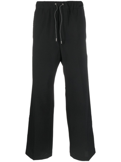 Oamc Drawstring Straight-leg Trousers In Black