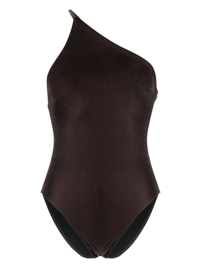 Filippa K Asymmetric Swimsuit In Braun