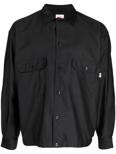 Danton Two-pocket Button-up Shirt In Black