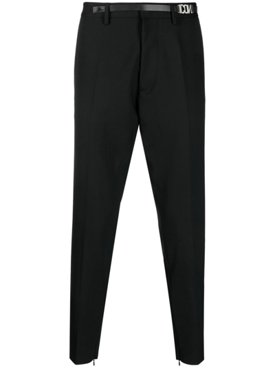 Dsquared2 Cropped Tapered-leg Trousers In Black