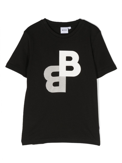 Bosswear Kids' Logo-print Cotton T-shirt In Black