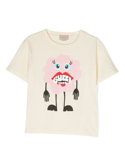 Gucci Kids' Printed Cotton T-shirt In White