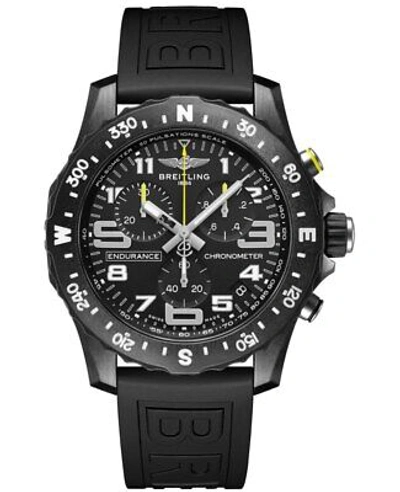 Pre-owned Breitling Endurance Pro Black Dial Rubber Strap Men's Watch X82310e51b1s1