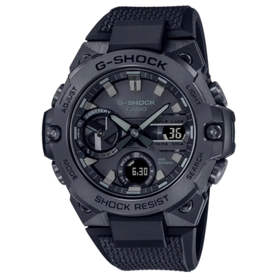 Pre-owned G-shock Gstb400bb-1a G-steel Electric Sophistication Black Ip