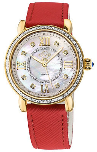 Pre-owned Gv2 By Gevril Women's 9866-v4 Marsala Vegan Mop Dial Swiss Quartz Diamond Watch