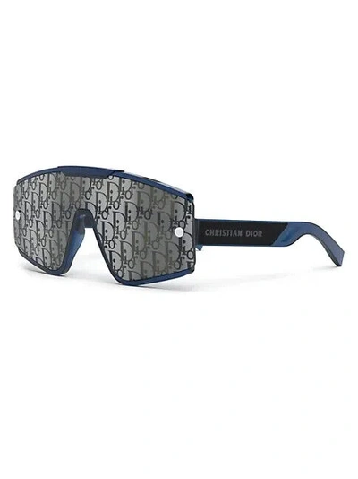 Pre-owned Dior Christian  Xtrem Mu 30a Blue Mask Sunglasses With Interchangeable Lenses In Gray