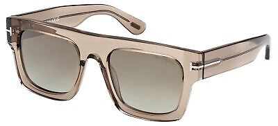 Pre-owned Tom Ford Fausto Ft 0711 Clear Brown/green 53/20/145 Unisex Sunglasses