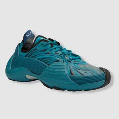 Pre-owned Lanvin $1150  Men's Blue Flash-x Mesh Runner Sneakers Shoes Size Eu 43/us 10