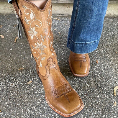 Pre-owned Twisted X Women's Ruff Stock Embroidered Floral Boot Wrs0025 In Brown