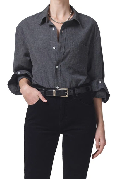 Citizens Of Humanity Kayla Oversize Button-up Shirt In Heron Grey