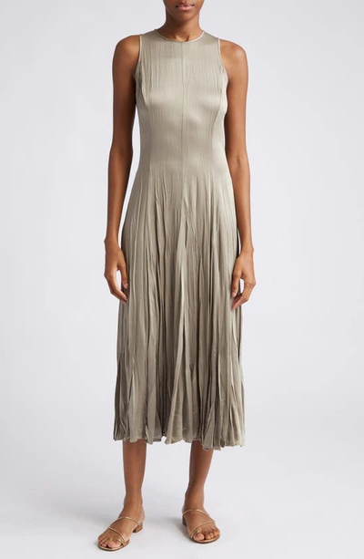 Michael Kors Pleated Maxi Dress In Taupe