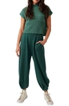 Free People Free-est Freya Short Sleeve Sweater & Pull-on Pants In Emerald Spell Combo
