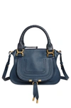 Chloé Small Marcie Leather Satchel In Navy 4c4