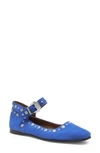 Free People Mystic Mary Jane Flats In Electric Blue Suede