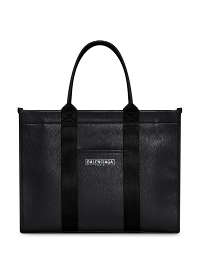 Balenciaga Hardware Leather Tote Bag In Black