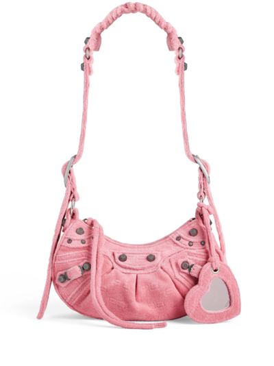 Balenciaga Le Cagole Xs Leather Shoulder Bag In Pink