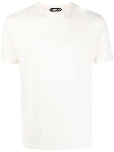 TOM FORD WHITE CREW-NECK LYOCELL T-SHIRT - MEN'S - COTTON/LYOCELL,JCS004JMT002S2319694258