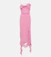 Acne Studios Ruffle-trimmed Midi Dress In Pink