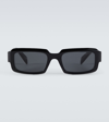 Prada Symbole Rectangular Sunglasses In Black