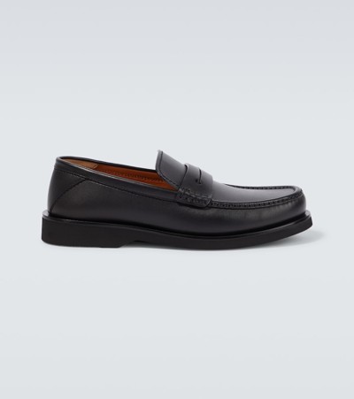 Zegna X-lite Leather Loafers In Black