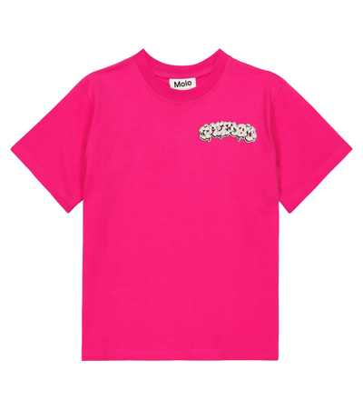 Molo Kids' Rodney Cotton Jersey T-shirt In Pink