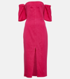 Isabel Marant Stony Off-shoulder Hemp Midi Dress In Pink