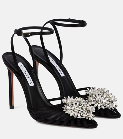 Aquazzura Crystal Margarita Embellished Pumps In Black