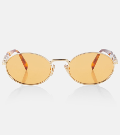 Prada Oval Sunglasses In Brown