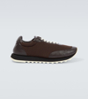 THE ROW OWEN RUNNER LEATHER-TRIMMED SNEAKERS