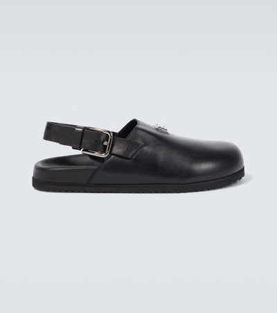 Dolce & Gabbana Leather Clogs In Black