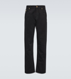 VERSACE EMBELLISHED MID-RISE STRAIGHT JEANS