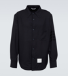 Thom Browne 4-bar Shirt In Light Wool In Blue