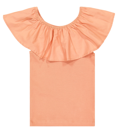 Molo Kids' Reca Cotton And Poplin Shirt In Pink