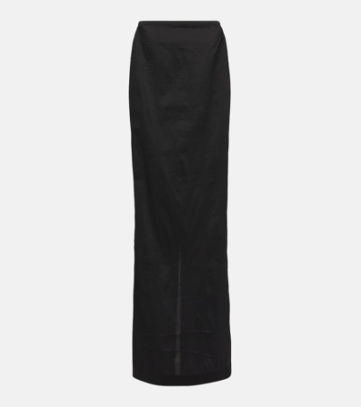 Alaïa Knit Maxi Skirt In Noir Alaia