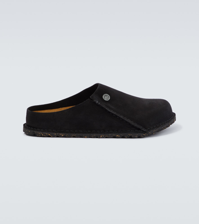 Birkenstock Zermatt Premium Suede Slippers In Black