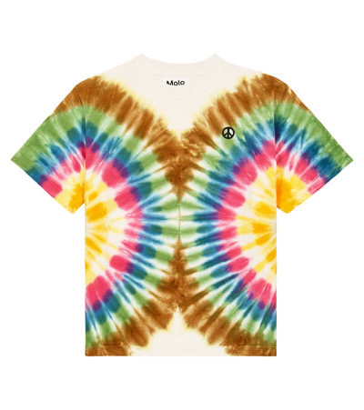 Molo Kids' Rodney Tie-dye Cotton Jersey T-shirt In Multicoloured