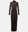 ALAÏA HIGH-NECK KNIT MAXI DRESS