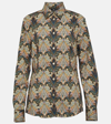 Etro Paisley Print Long Sleeve Cotton Stretch Poplin Button-up Shirt In Black