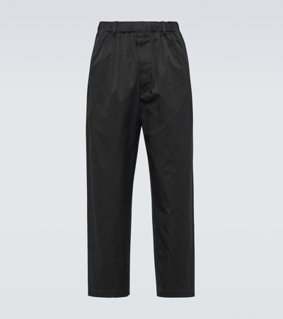 Lemaire Cotton-twill Straight-leg Trousers In Black