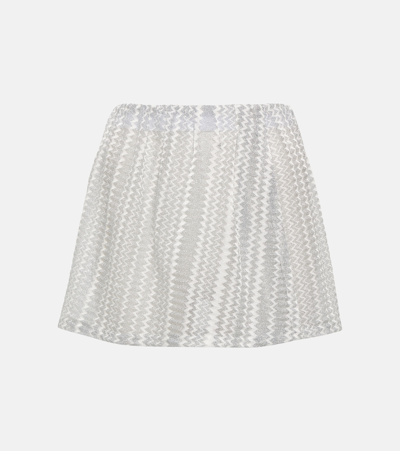 Missoni Zig-zag Knit Miniskirt In White