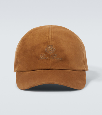 Loro Piana Suede Baseball Cap In Brown