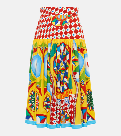 Dolce & Gabbana Graphic-print Pleated Skirt In Multicolor